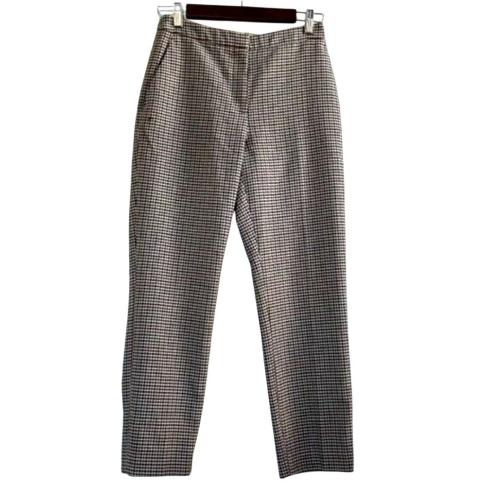H&M Dress Pants Women's Size 4 Brown/Black Slash Pocket Plaid